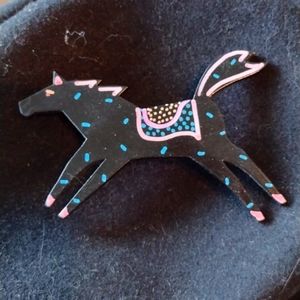 1989 Artist Signed Funky Horse Brooch